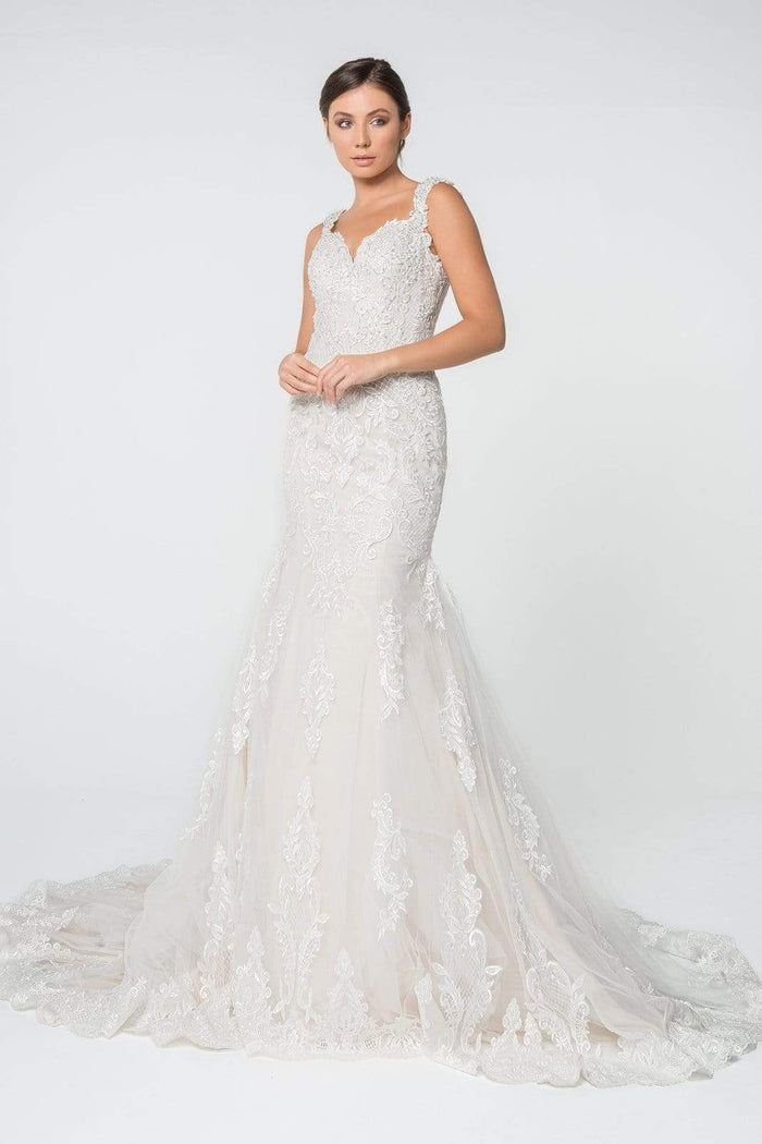 Elizabeth K - GL2819 Lace Sweetheart Mermaid Gown With Train Wedding Dresses XS / Ivory/Champagne