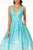 Elizabeth K - GL2897 Plunging Jeweled Waist Jacquard Gown Prom Dresses