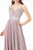 Elizabeth K - GL2905 Deep V Neck Pleated Metallic Glitter A-Line Gown Prom Dresses