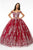 Elizabeth K - GL2910 Glitter Mesh Off-Shoulder Quinceanera Gown Quinceanera Dresses XS / Burgundy