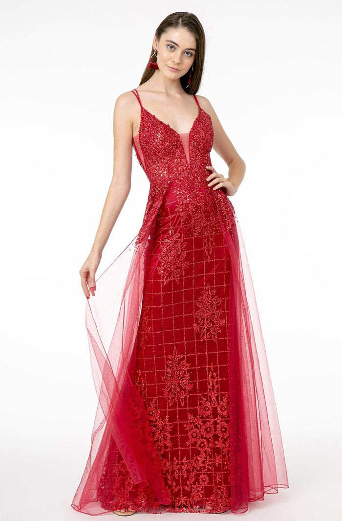 Elizabeth K - GL2924 Illusion Deep V-Neck Glitter Mesh Mermaid Gown Couture Candy Elizabeth K - GL2924 Illusion Deep V-Neck Glitter Mesh Mermaid Gown Couture Candy