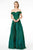 Elizabeth K - GL2941 Embroidered Off-Shoulder A-Line Gown Evening Dresses XS / Green