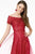 Elizabeth K - GL2942 Glitter Print Off-Shoulder A-Line Dress Evening Dresses