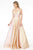 Elizabeth K - GL2951 Plunging V-Neckline A-Line Gown Prom Dresses XS / Rose Gold