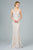 Elizabeth K - GL2990 Jeweled Deep V-Neck Sheath Dress Pageant Dresses XS / Ivory