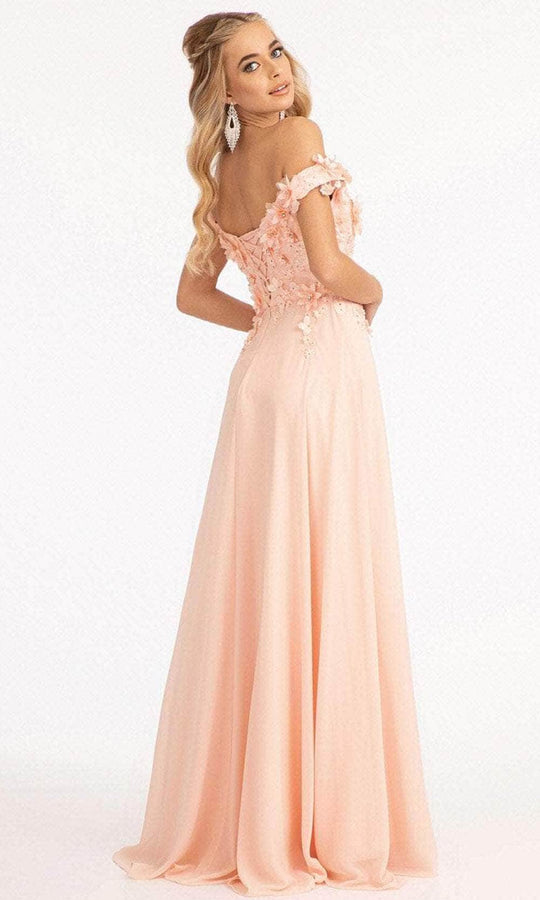 Elizabeth K GL3018 - Floral Embellished A-Line Evening Dress