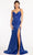 Elizabeth K GL3038 - Crisscrossed Back Evening Gown Special Occasion Dress XS / Royal Blue
