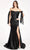 Elizabeth K GL3059 - Ruche Satin Mermaid Prom Dress Special Occasion Dress XS / Black