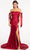 Elizabeth K GL3059 - Ruche Satin Mermaid Prom Dress Special Occasion Dress XS / Burgundy