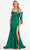 Elizabeth K GL3059 - Ruche Satin Mermaid Prom Dress Special Occasion Dress XS / Emerald Green