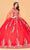 Elizabeth K GL3076 - Beaded Mesh Cape Ballgown Special Occasion Dress XS / Red