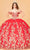 Elizabeth K GL3077 - Golden Appliqued Ballgown Special Occasion Dress XS / Red