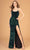 Elizabeth K GL3081 - Sequined Cowl Prom Gown Special Occasion Dress XS / Emerald Green