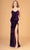 Elizabeth K GL3081 - Sequined Cowl Prom Gown Special Occasion Dress XS / Purple