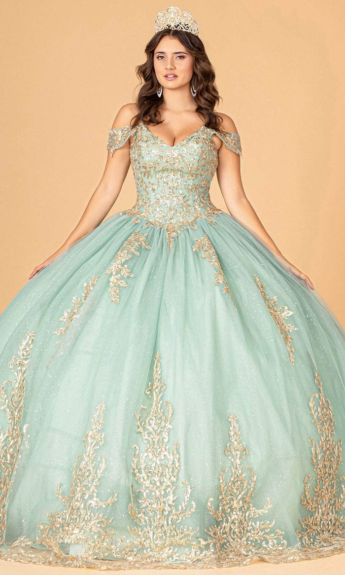 green basque dress Ladivine CD820 - Basque Beaded Evening Dress 4 / Emerald
