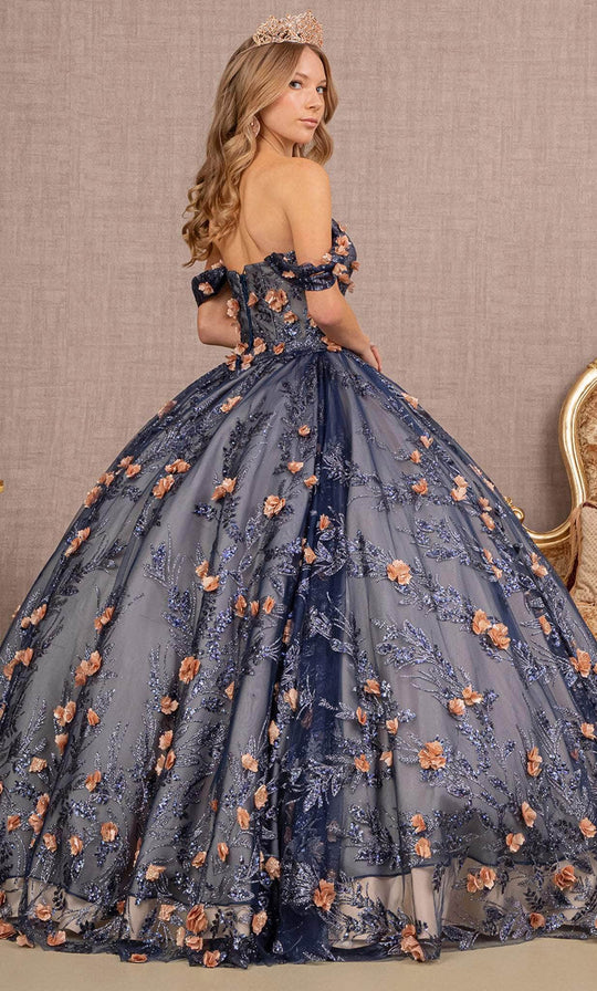 Elizabeth K GL3106 - Floral Appliqued Quinceanera Ballgown