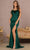 Elizabeth K GL3113 - Feathered Trim Sweetheart Evening Gown Special Occasion Dress XS / E/M Green