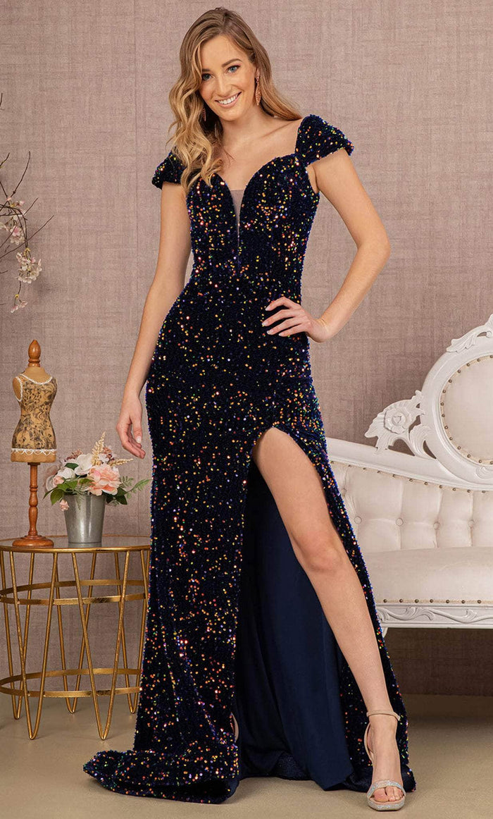 Elizabeth K GL3148 - Off-Shoulder Sweetheart Neck Evening Dress Special Occasion Dress XS / Lapis Blue