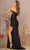  Elizabeth K GL3162 - Beaded Illusion Prom Dress Black
