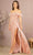 Elizabeth K GL3163 - Sequin Evening Dress with Slit Special Occasion Dress XS / Rose Gold