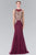 Elizabeth K - Gold Embroidered Tulle Trumpet Gown GL2283 Special Occasion Dress XS / Burgundy