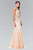 Elizabeth K - Gold Embroidered Tulle Trumpet Gown GL2283 Special Occasion Dress XS / Champagne