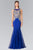 Elizabeth K - Gold Embroidered Tulle Trumpet Gown GL2283 Special Occasion Dress XS / Royal Blue