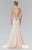 Elizabeth K - Gold Toned Embroidered Beaded Bodice Gown GL1461 Evening Dressses