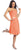 Elizabeth K - GS1080 Floral Accented Straight Neck Chiffon Dress Bridesmaid Dresses XS / Orange