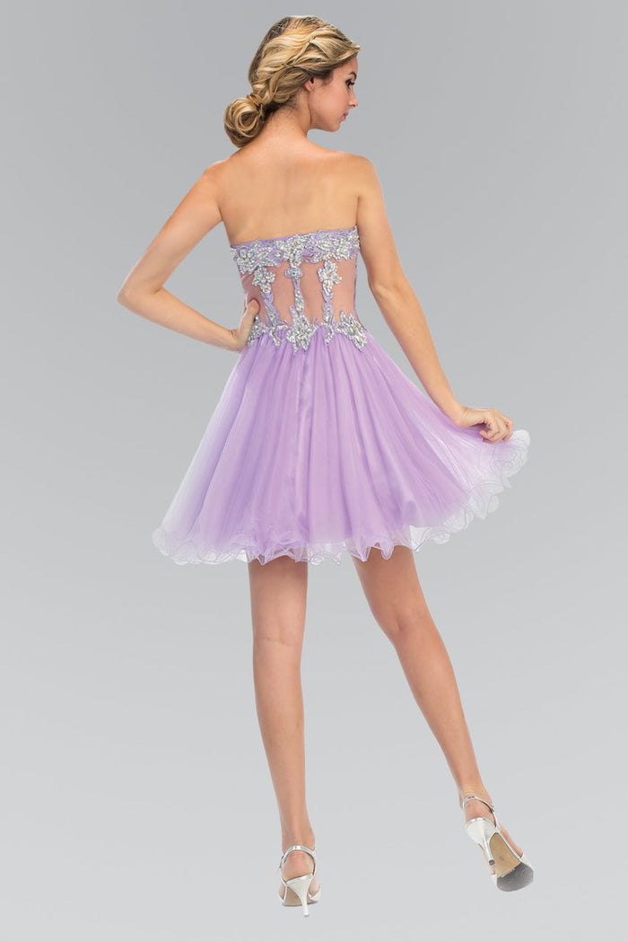 Elizabeth K - GS1106 Sequin Embellished Sweetheart Neck Tulle Dress Special Occasion Dress XS / Lilac