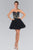 Elizabeth K - GS1110 Laced Sweetheart Neck Tulle Short Dress Special Occasion Dress XS / Black