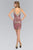 Elizabeth K - GS1117 Beaded Halter Neck Lace Sheath Dress Special Occasion Dress XS / Fuchsia/Nude