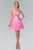 Elizabeth K - GS1139 Jeweled Ruched Sweetheart Tulle A-line Dress Homecoming Dresses XS / Pink