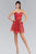 Elizabeth K - GS1155 Jeweled Pleats Strapless Sweetheart Dress Cocktail Dresses XS / Red