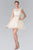 Elizabeth K - GS1427 Sleeveless Lace Bodice Short Dress Bridesmaid Dresses XS / Champagne