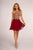 Elizabeth K - GS1615 Gilt-Embroidered High Halter Chiffon Dress Special Occasion Dress XS / Burgundy