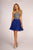 Elizabeth K - GS1615 Gilt-Embroidered High Halter Chiffon Dress Special Occasion Dress XS / Royal Blue