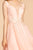 Elizabeth K - GS1617 Deep V-neck Floral Applique Chiffon A-line Dress Cocktail Dresses