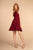 Elizabeth K - GS1618 Embroidered Swirl Motif Illusion Chiffon Dress Special Occasion Dress XS / Burgundy