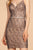 Elizabeth K - GS1634 Plunging V-Neck Glitter Print Cocktail Dress Party Dresses