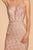 Elizabeth K - GS1634 Plunging V-Neck Glitter Print Cocktail Dress Party Dresses
