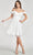 Elizabeth K GS1978 - Sweetheart Glitter Cocktail Dress Special Occasion Dress XS / White