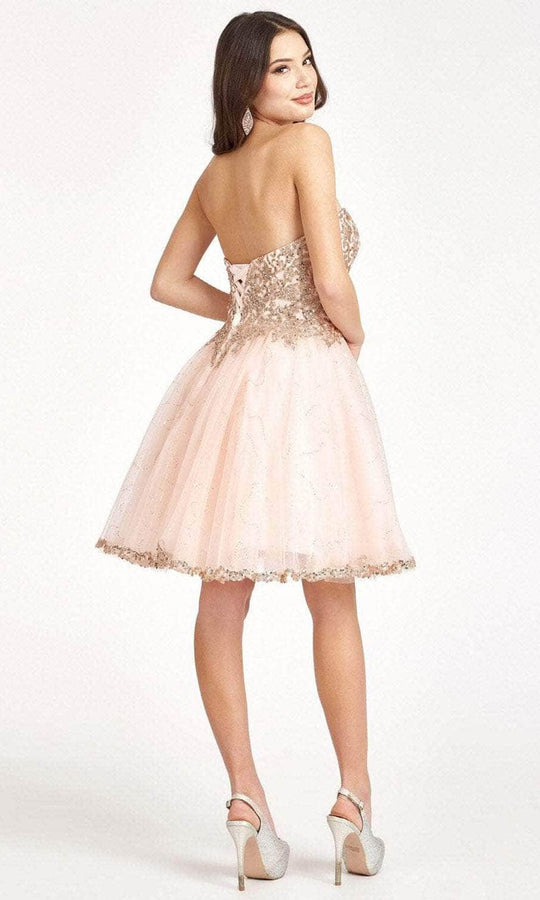 Elizabeth K GS1980 - Sequin Applique A-Line Cocktail Dress