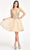 Elizabeth K GS1980 - Sequin Applique A-Line Cocktail Dress Special Occasion Dress XS / Champagne
