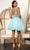 Elizabeth K GS1999 - 3D Florals Short Dress Cocktail Dresses