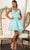 Elizabeth K GS1999 - 3D Florals Short Dress Cocktail Dresses XS / Tiffany Blue