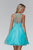 Elizabeth K - GS2074 Bedazzled Illusion Tulle Dress Special Occasion Dress XS / Turq