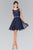 Elizabeth K - GS2314 Sleeveless Lace Bodice A-Line Short Dress Special Occasion Dress XS / Navy