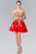 Elizabeth K - GS2371 Strapless Sweetheart Gold Lace Applique Dress Bridesmaid Dresses XS / Red