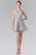 Elizabeth K - GS2375 Lace Illusion A-Line Tulle Short Dress Bridesmaid Dresses XS / Silver
